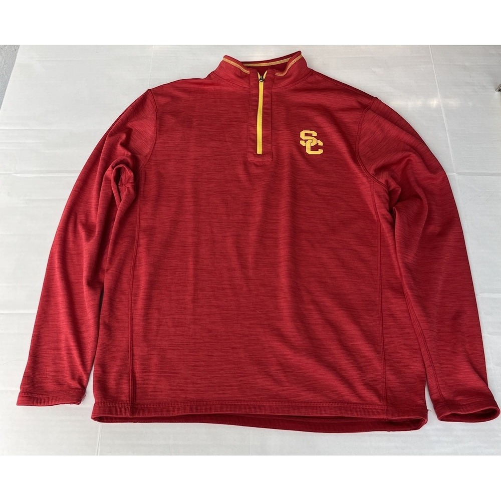 USC Trojan Apparel Arnie Cardinal Men's Jacket (1/4‎ zip) Long Sleeve Large